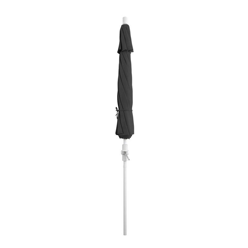 California Umbrella 9' Rd.Crank Lift, Collar Tilt, Aluminum Pole, /Fiberglass Rib Patio Umbrella, White Finish, Olefin Fabric
