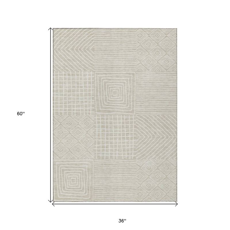 HomeRoots Geometric Transitional Rectangle Outdoor Rug
