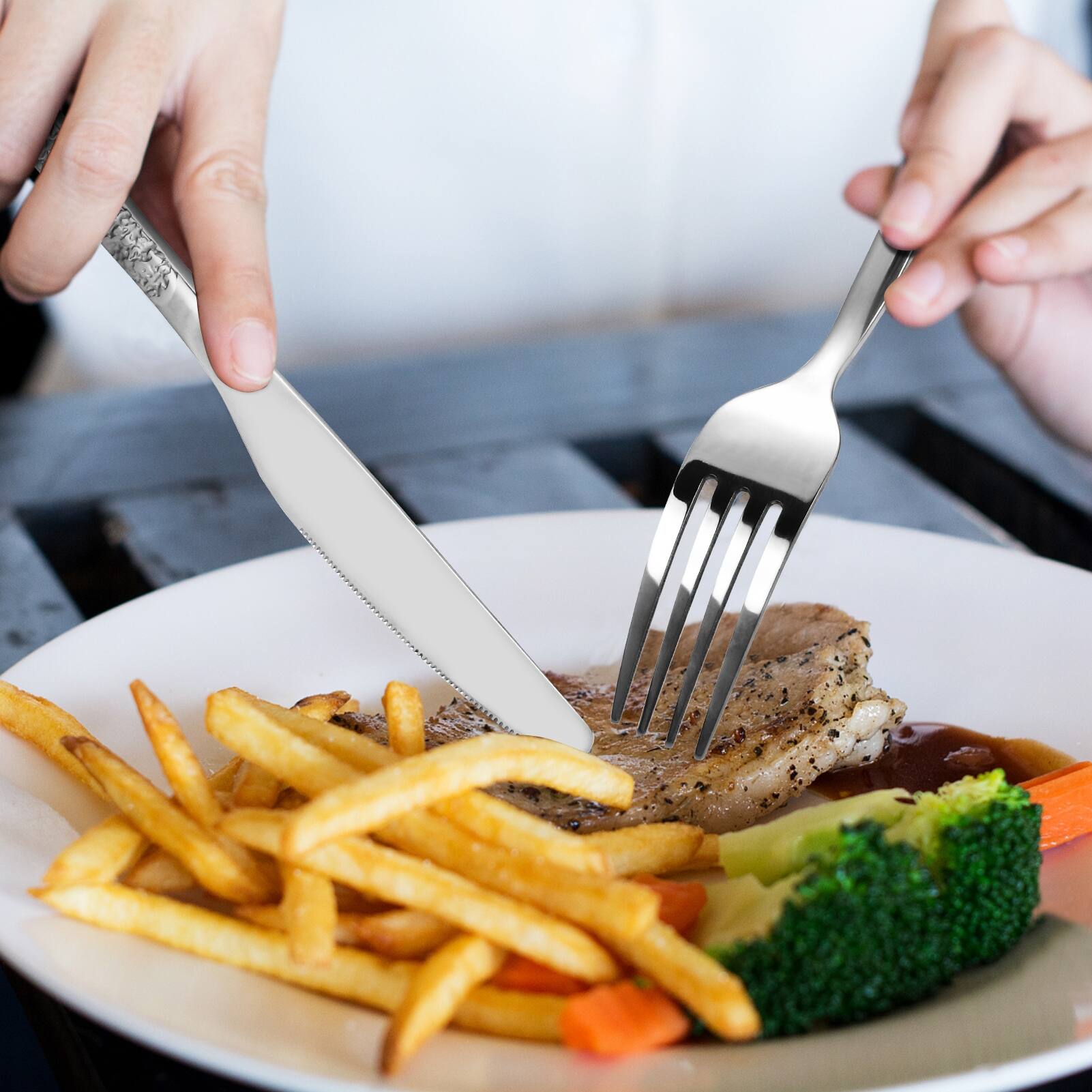 Flatware Set Vintage Silverware Set Stainless Steel for Home Kitchen