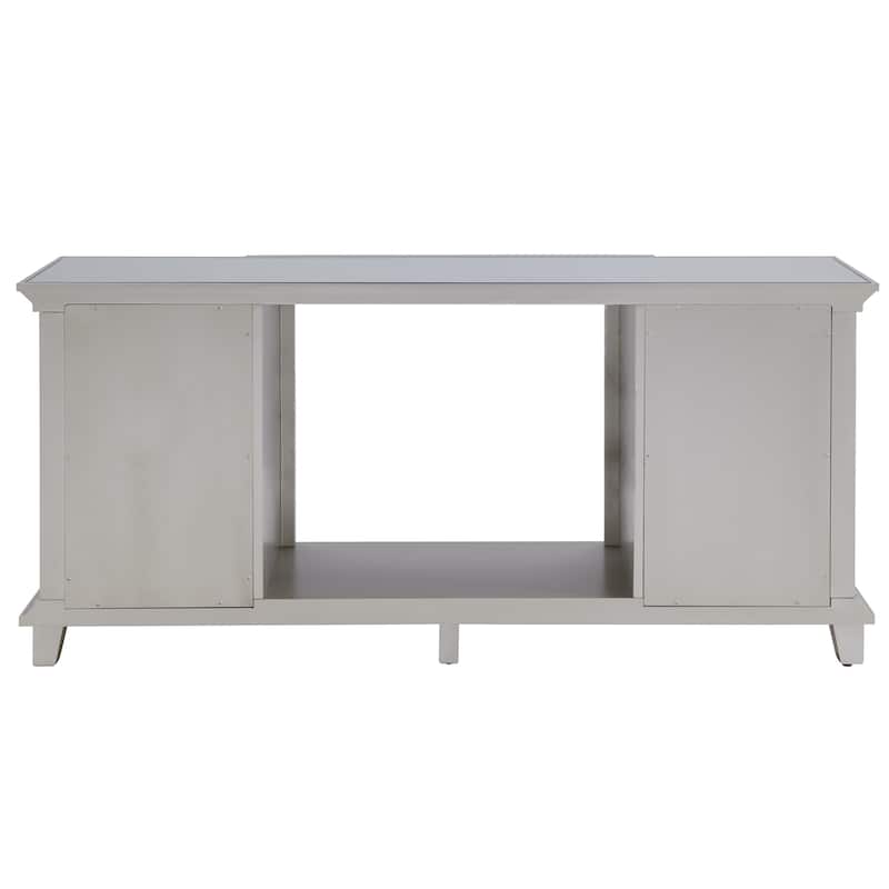 SEI Furniture Talmar Mirrored Fireplace Media TV Stand for TV's up to 62"