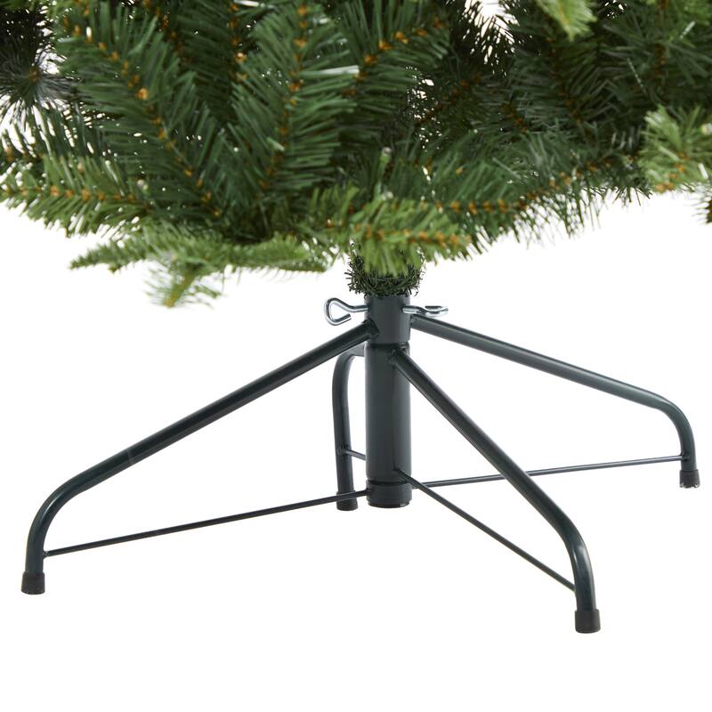 6’ Pre-Lit Grand Teton Flat Back Artificial Christmas Wall Tree, Warm Clear LED Lights - 6.5 Foot