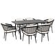 preview thumbnail 9 of 16, Outdoor Patio Aluminum Dining Set with Cushions, Black and Beige