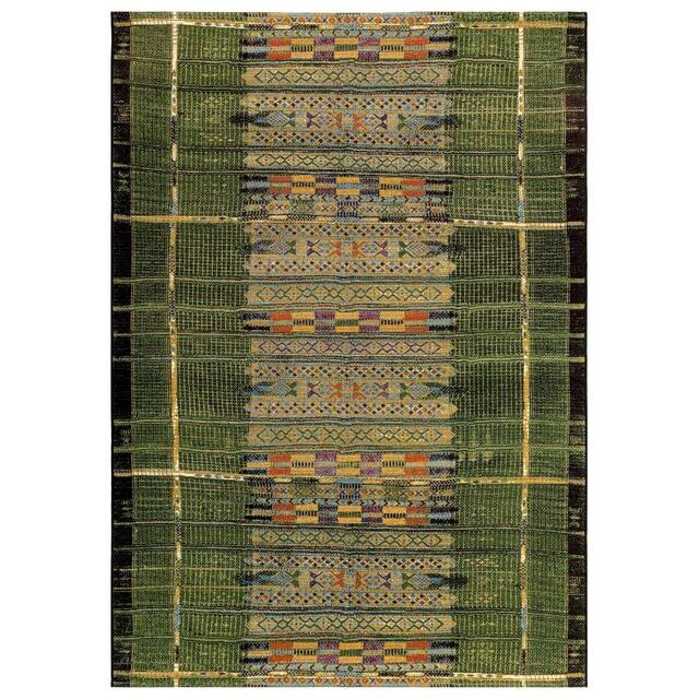 Liora Manne Marina Tribal Stripe Indoor/Outdoor Rug - 4'10" x 7'6" - Green
