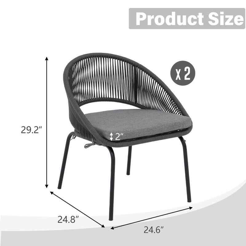Outdoor 2 Piece Single Chair Set with Free Coffee Table