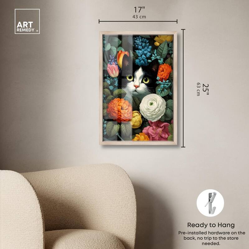 Secret Garden Cat Shadowbox by Art Remedy