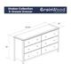 Grain Wood Furniture Shaker-style 6-drawer Solid Wood Dresser