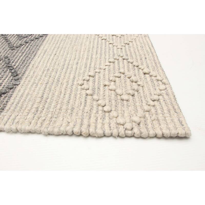 ECARPETGALLERY Braid weave Sienna Khaki Wool Rug - 6'0 x 9'2