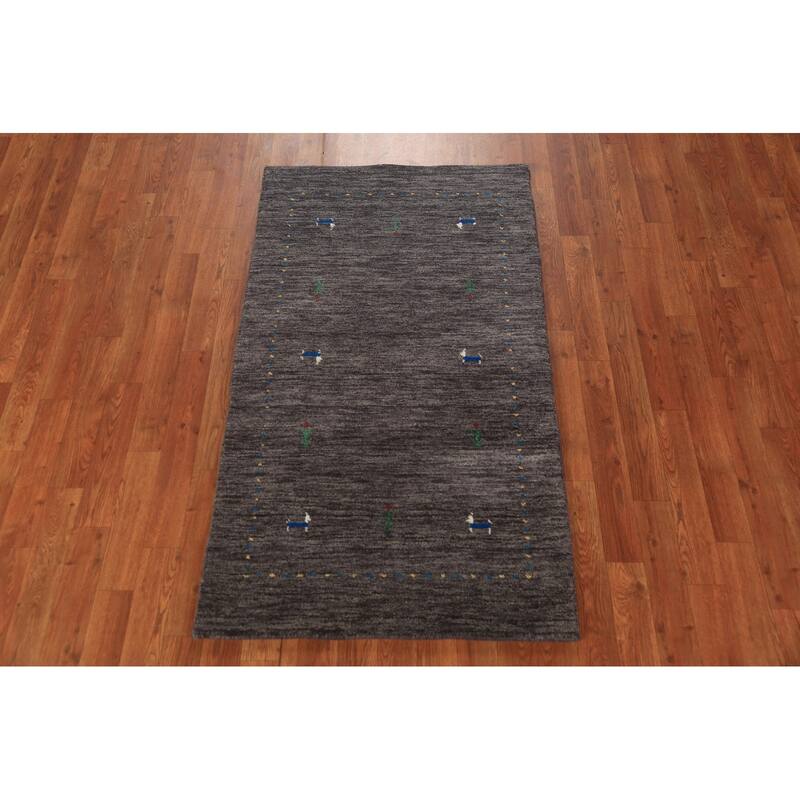 Tribal Gabbeh Oriental Foyer Rug Handmade Wool Carpet - 2'8"x 4'9"