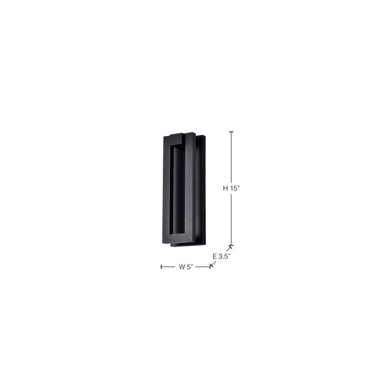 Crew 32 Watt 15 Inch LED Outdoor Sconce Sand Black Finish - Sand Black