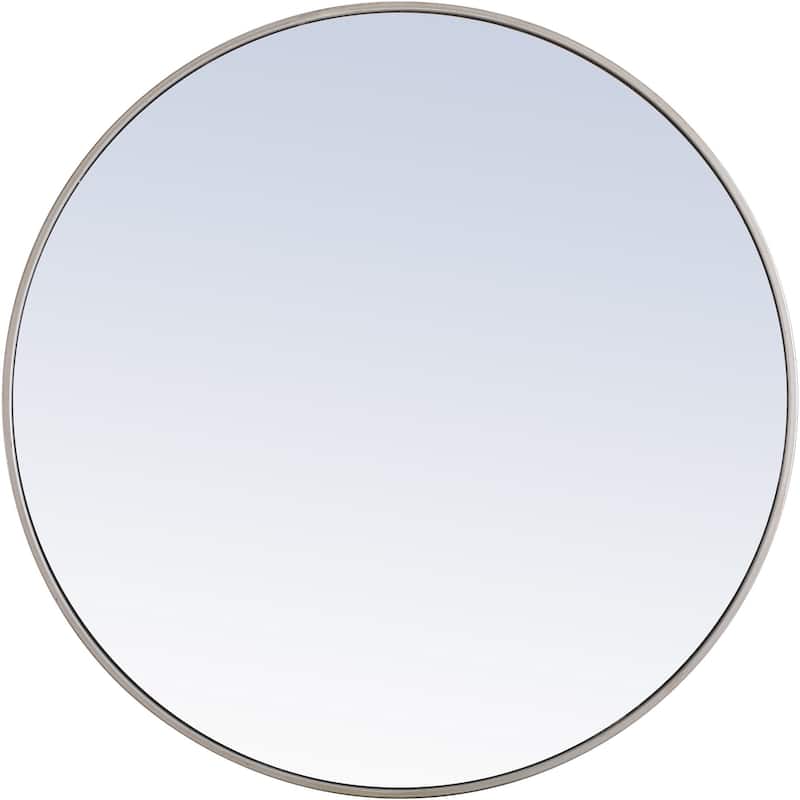 Elegant Lighting Eternity 36" Diameter Circular Beveled Metal Framed - Silver