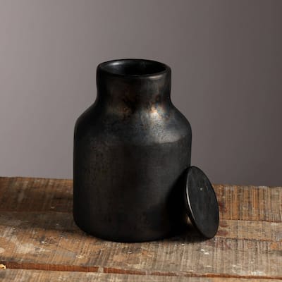 Expobazaar Longpi Pottery Storage Jar - Black
