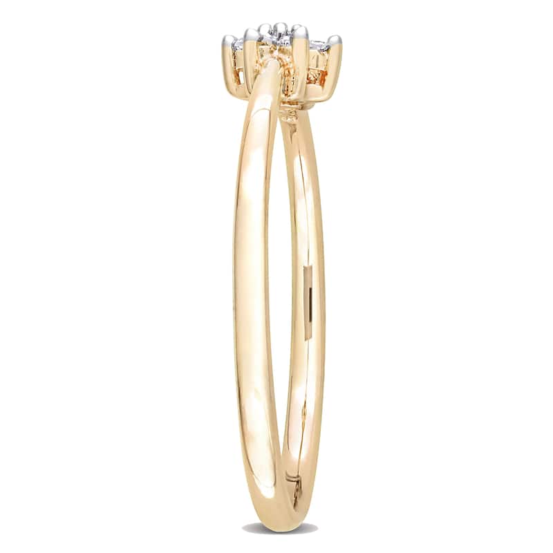 Miadora Diamond Accent Promise Ring in Yellow Silver
