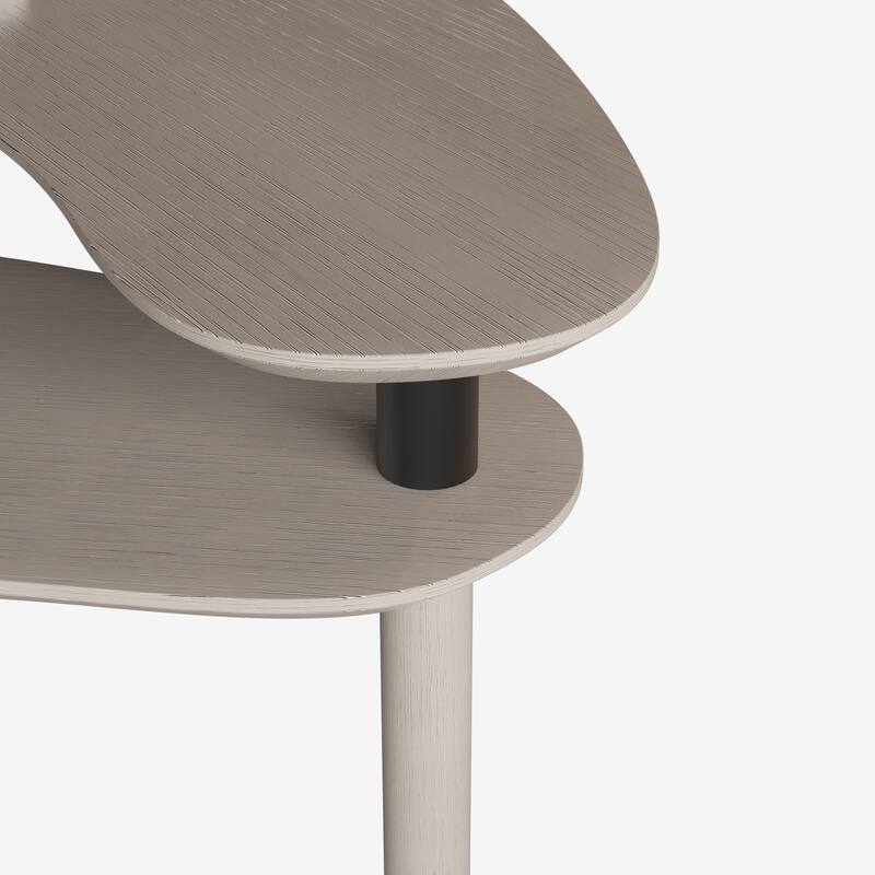 GDFStudio - Eulalia 360 Degree Rotating Nesting Coffee Table Set with Solid Rubberwood Legs