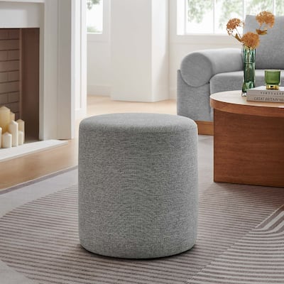 Callum 16"/23"/29"/38" Round Woven Heathered Fabric Upholstered Ottoman