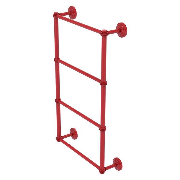 Allied Brass Waverly Place Collection 30 In. Wall Mounted 4 Tier Ladder Towel Bar With Dotted Detail In Matte Black Wp 28 30 Bkm