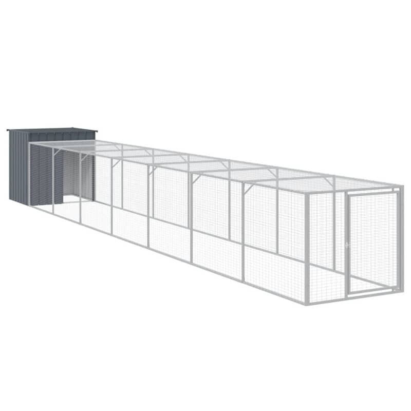 vidaXL Chicken Cage with Run Light Gray/Anthracite multisize Galvanized Steel
