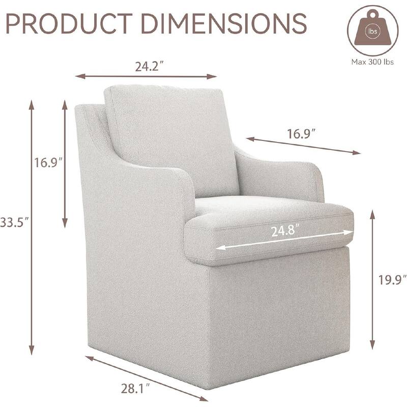 Upholstered Dining Chairs, Modern Kitchen Chairs Dinner Chairs with 4 Casters