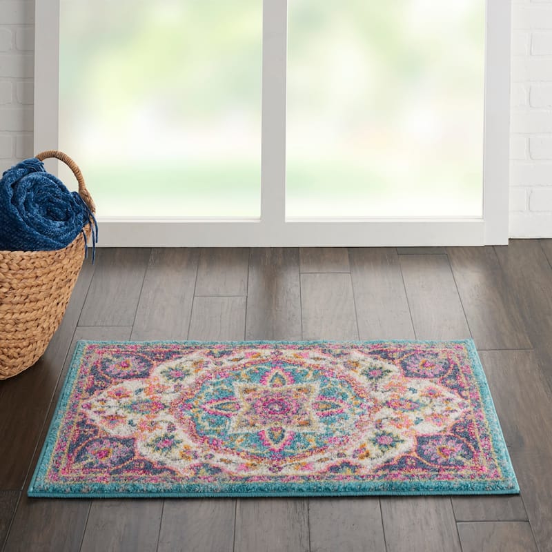 Nourison Cayuga Medallion Area Rug - 1' 10" x 2' 10" - Ivory/Blue - Rectangle