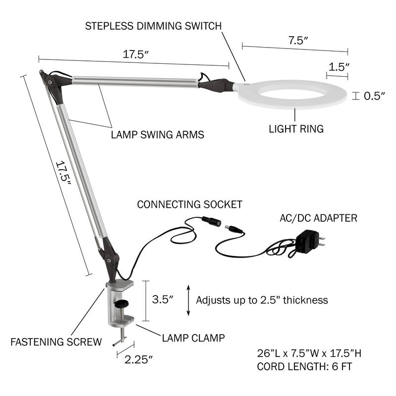 Lavish Home Swing Arm LED Desk Lamp
