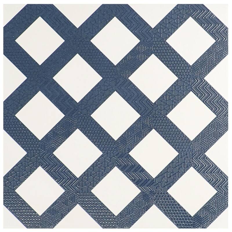 Emser Tile F39GEOM1010V2 Geometry - 10" x 10" Square Floor and Wall - Navy Frame
