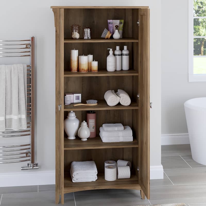Salinas Bathroom Storage Cabinet with Doors by Bush Furniture