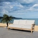 preview thumbnail 6 of 137, SAFAVIEH Couture Outdoor Martinique Solid Wood Patio Sofa Natural/Beige