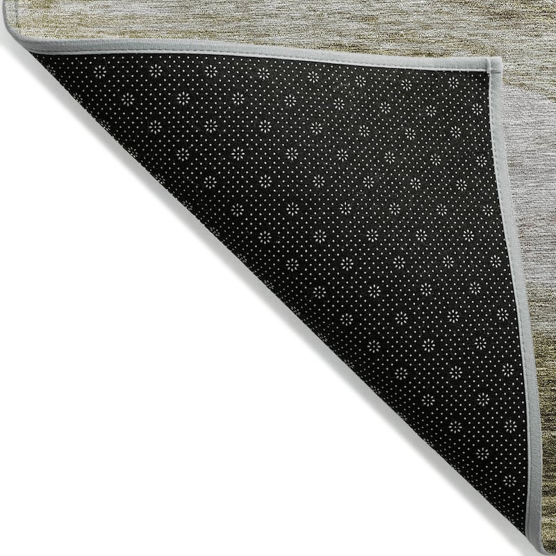 Machine Washable Indoor/ Outdoor Contemporary Waves Chantille Rug