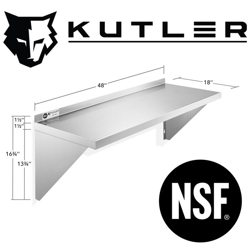 Stainless Steel Shelf NSF Commercial Kitchen Wall Shelving