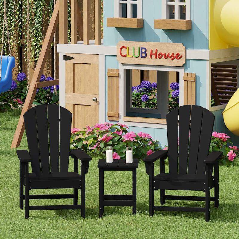 Laguna Kids Outdoor Poly Adirondack Chair With Side Table 3-Piece Set
