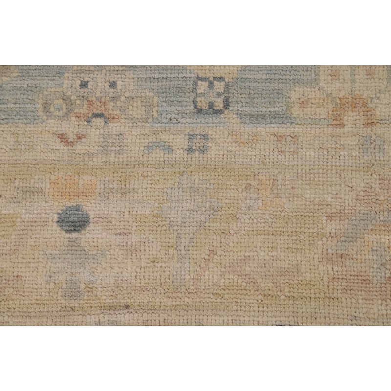 Vegetable Dye Oushak Turkish Runner Rug Hallway Handmade Wool Carpet - 5'3"x 16'0"