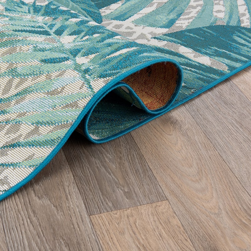 World Rug Gallery Contemporary Tropical Floral Indoor/Outdoor Area Rug