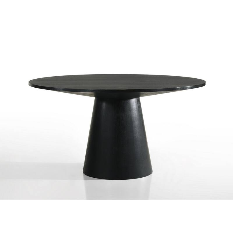 Yuvi 5 Piece Dining Table and Chair Set, Round Top, Beige Cushioned, Black