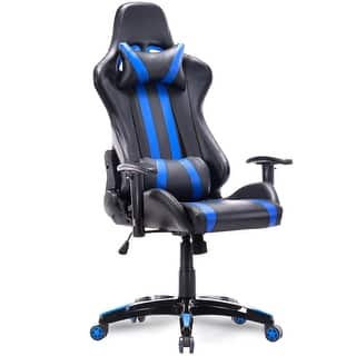 Blue Home Office Furniture Find Great Deals Ping At Costway Executive Racing Style High Back Reclining Chair Gaming Office Computer