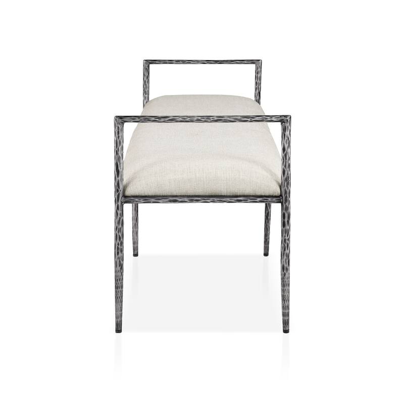 247 Shop At Home Lalia Modern 59-inch Metal Padded Upholstered Accent Bench