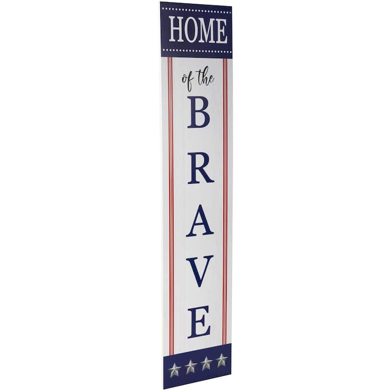 Home of the Brave Patriotic Wooden Wall Sign - 36"