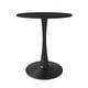 preview thumbnail 18 of 18, Bristol 24" Round Minimalist Dining Table for 4, Sintered Stone Top & Black Iron Pedestal Base for Kitchen & Dining Room