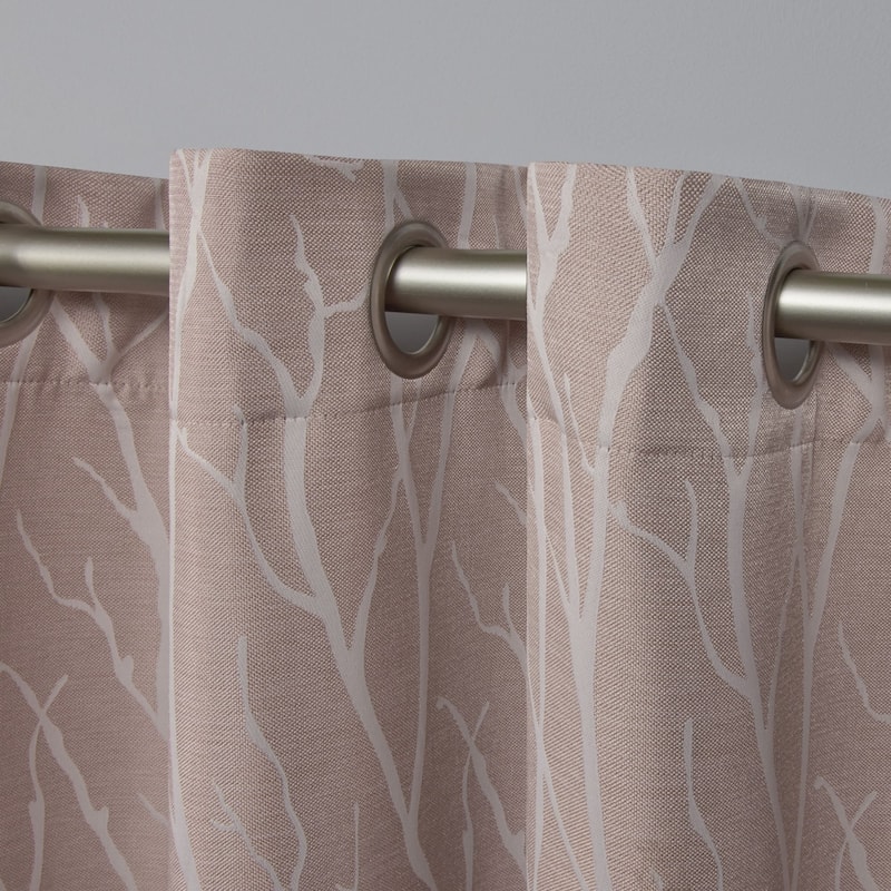 ATI Home Forest Hill Woven Room Darkening Blackout Grommet Top Curtain Panel Pair