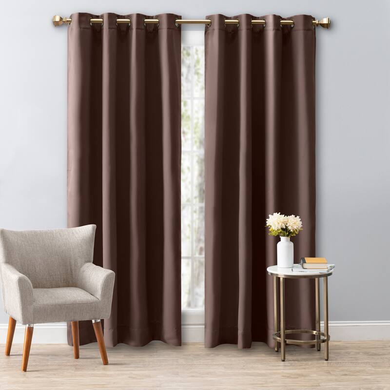 Ultimate Black Out Grommet Curtain Pair - 56 x 63 - Espresso