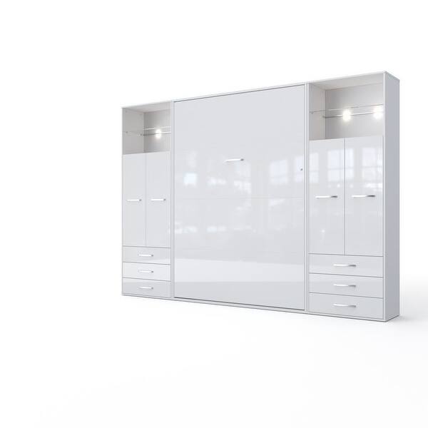 slide 2 of 13, Invento Vertical Wall Bed, European Queen Size with 2 cabinets