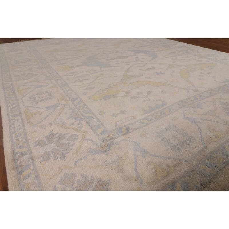 Earth Tone Oushak Area Rug Hand-Knotted Wool Carpet - 8'0" x 9'10"