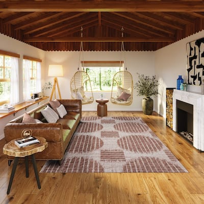 Indoor/ Outdoor Yuma Circles Washable Rug