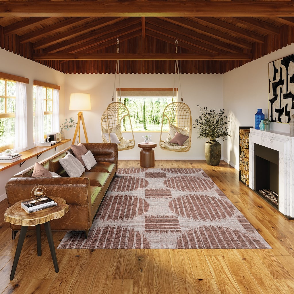 Indoor/ Outdoor Yuma Circles Washable Rug