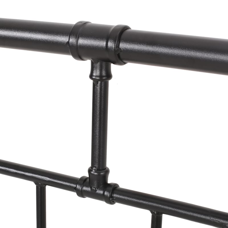Roomfitters King Size Metal Headboard, Industrial Pipe Style Bed Headboard with Open Frame Design, Black