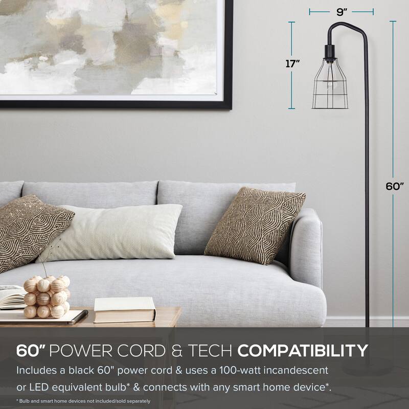 Catalina Lowell Floor Lamp - Black