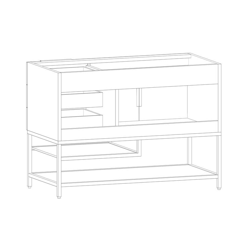 Noble 42" Free Standing Vanity (R Drawer) with Reinforced Acrylic Sink - 42" Width
