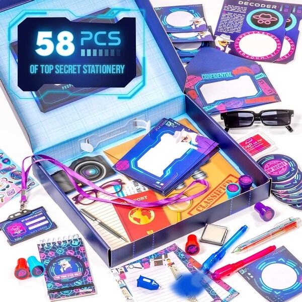 GirlZone Ultimate Secret Agent Writing Set, Exciting Spy Kit and