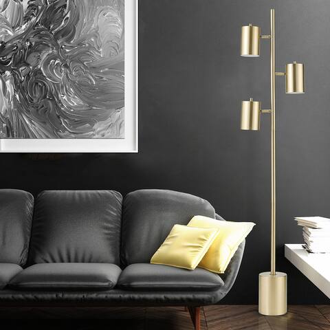 Silver Orchid Sangro 63-inch 3-Light Gold Floor Lamp