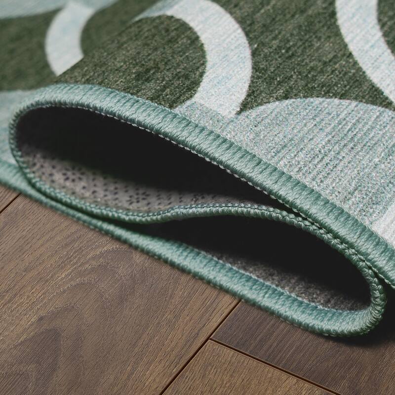 My Magic Carpet Dula Dark Sage Green Machine Washable Rug