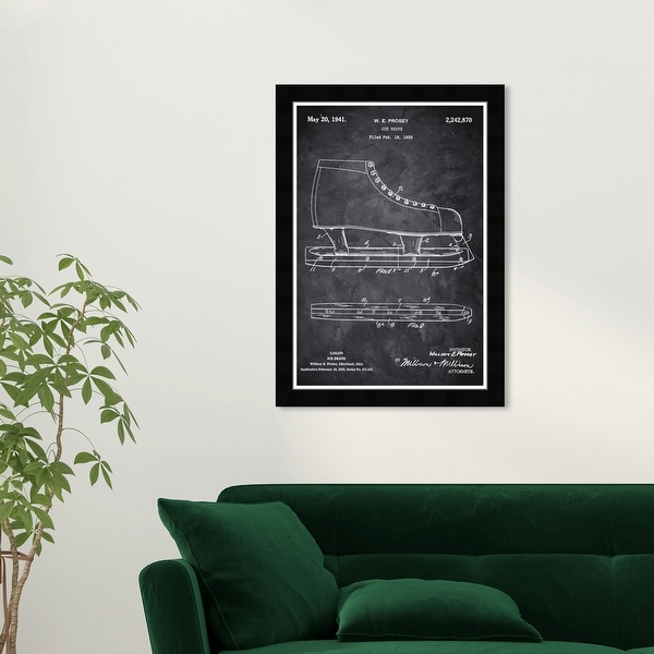 Wynwood Studio 'Ice Skate 1941 Chalkboard' Sports and Teams Black Wall Art Framed Print. Opens flyout.