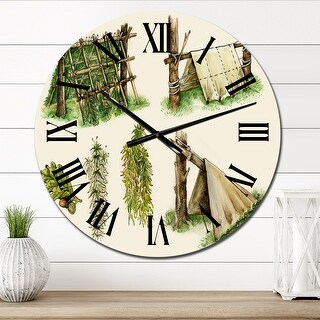 Designart 'Nature Survival Shelters' Classic wall clock - Bed Bath ...